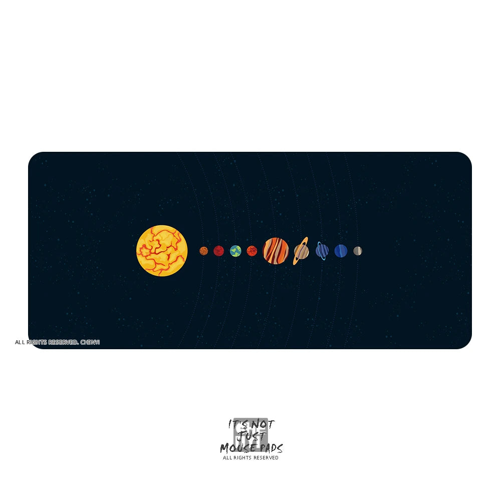 CelestialKeys Galaxy Deskmat - Stellar Solar System-Themed Mousepad mit genähten Kanten