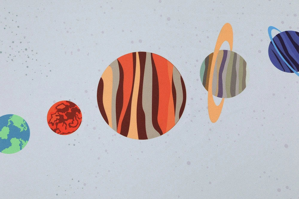 CelestialKeys Galaxy Deskmat - Stellar Solar System-Themed Mousepad mit genähten Kanten