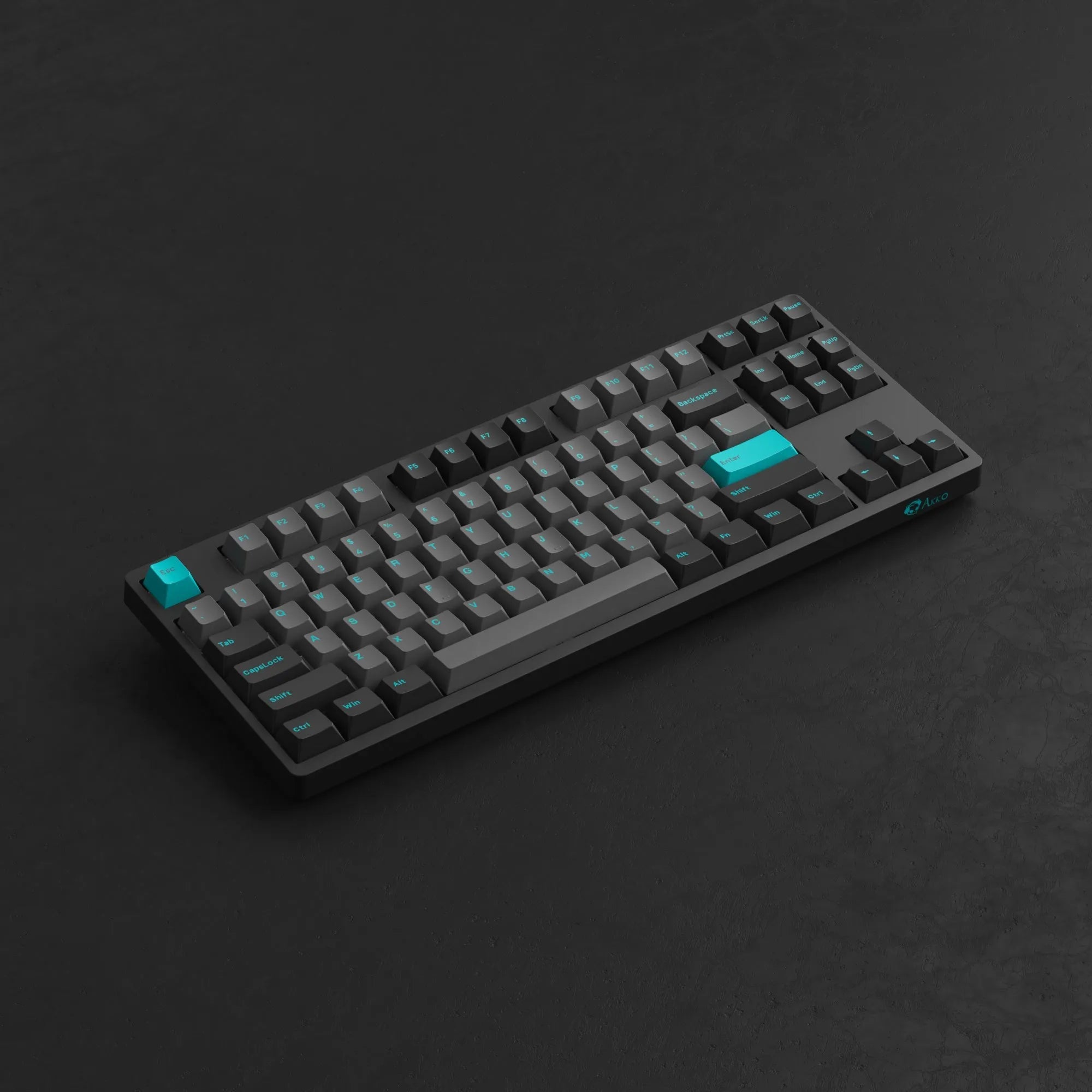 Akko 3087 Plus Black & Cyan TKL Mechanische Tastatur - Cherry Profile PBT Tastenkappen
