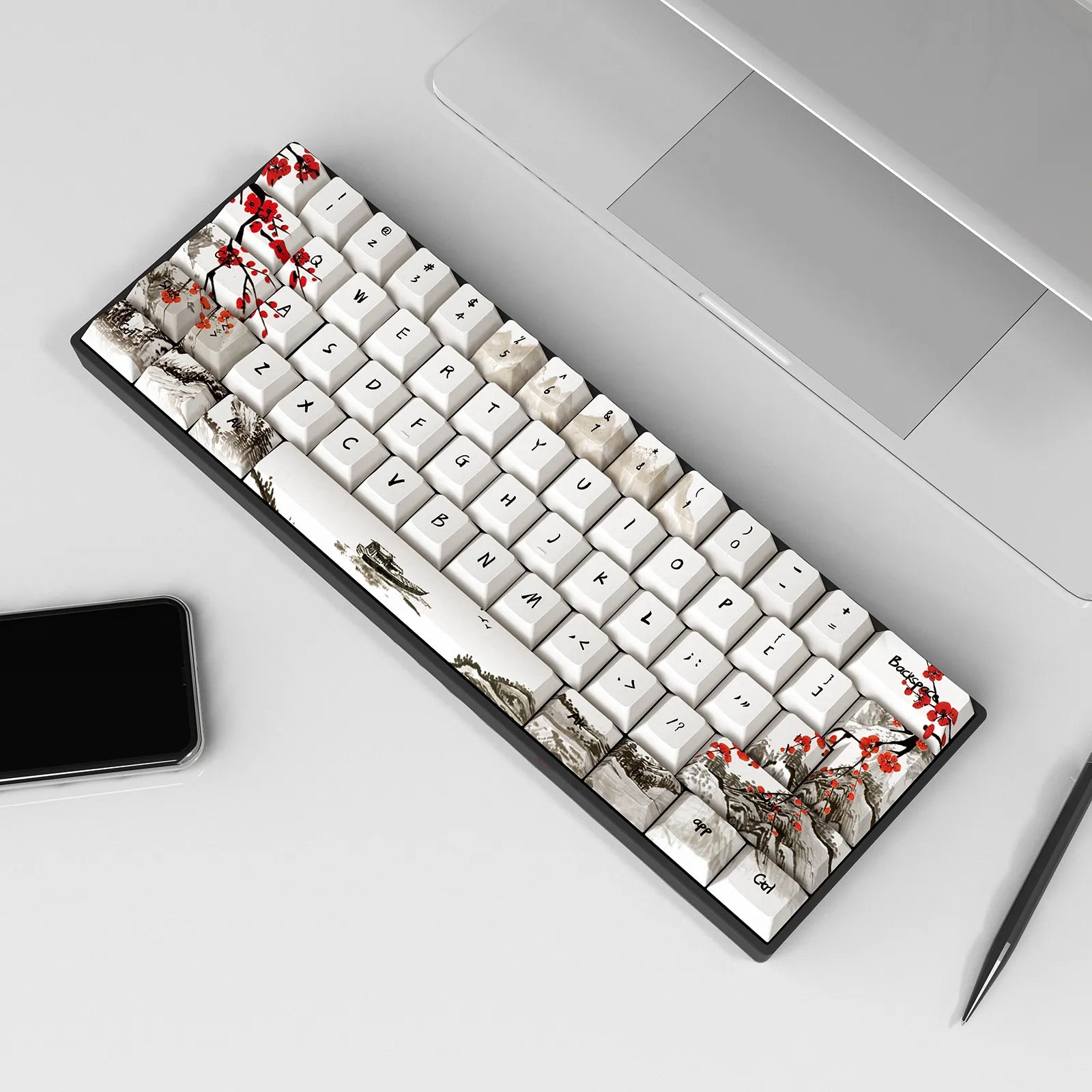 Floral Elegance 80 Key PBT Keycap Set