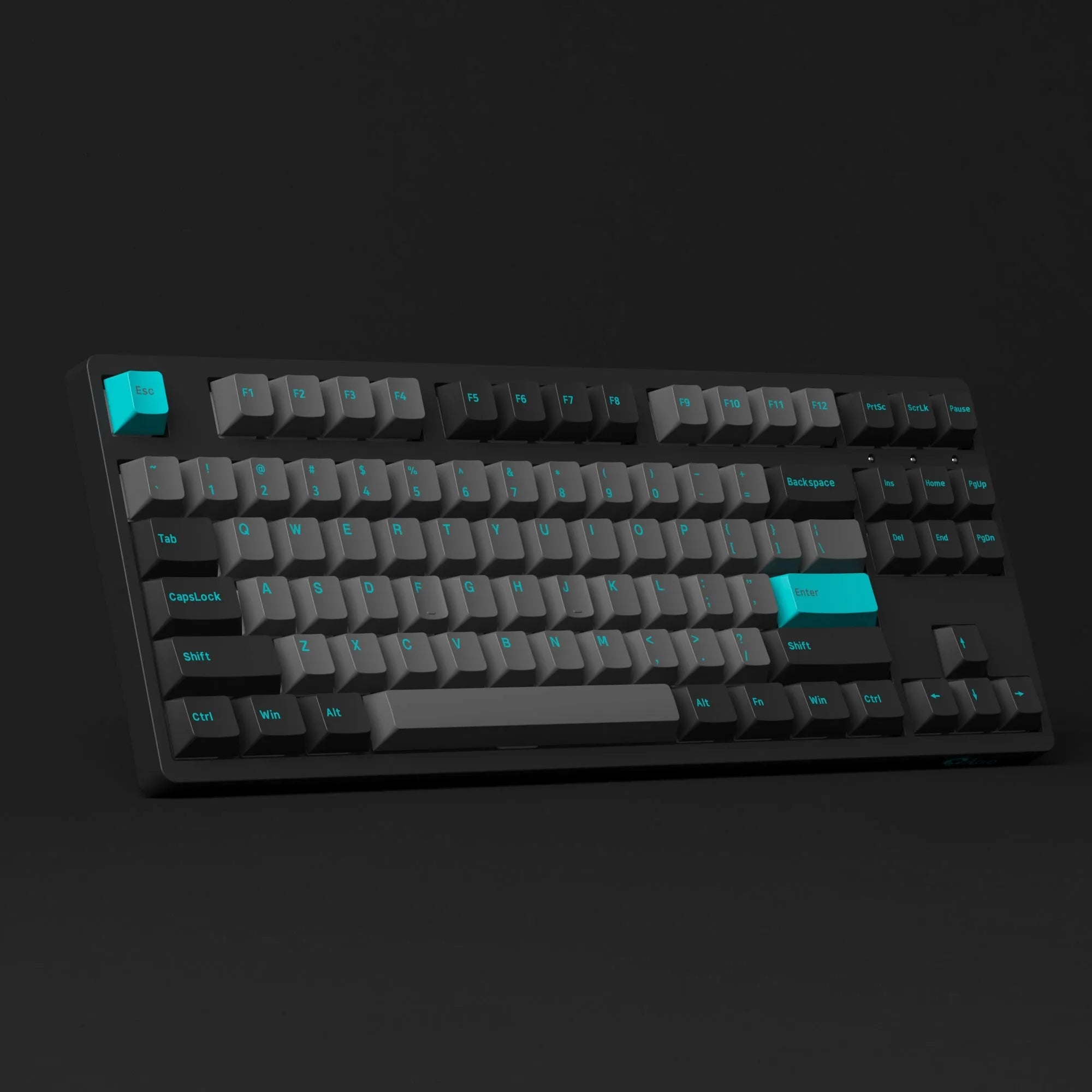 Akko 3087 Plus Black & Cyan TKL Mechanische Tastatur - Cherry Profile PBT Tastenkappen