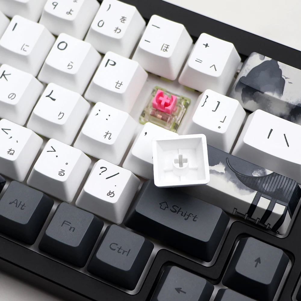 Set di portachiavi in PBT a fiore monocromatico - Opzioni ISO