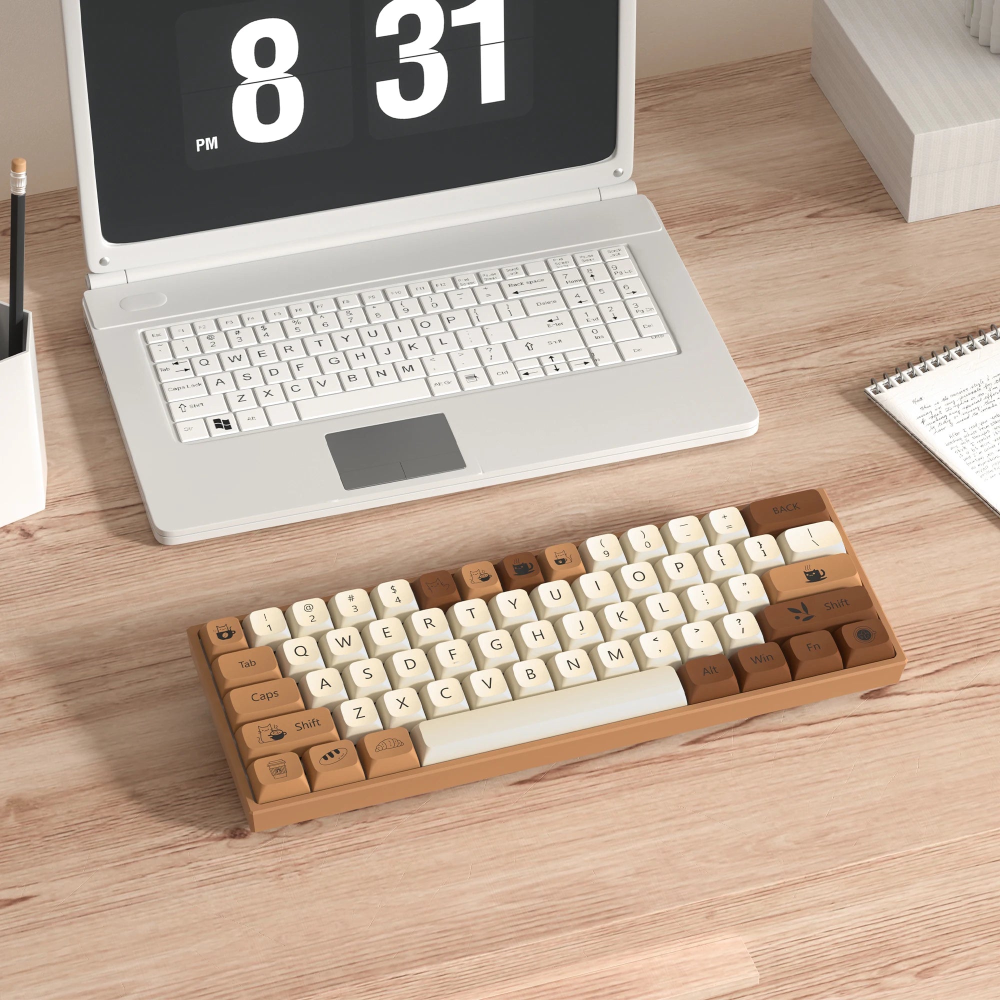 Juego de 143 llaves Coffee Cat con perfil XDA - Dye-Sub PBT