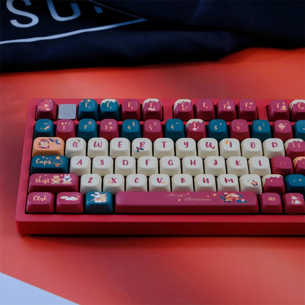 Christmas Cottage 129-Tasten PBT Keycap Set - MOA Profil
