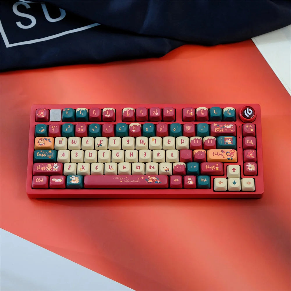 Christmas Cottage 129-Tasten PBT Keycap Set - MOA Profil