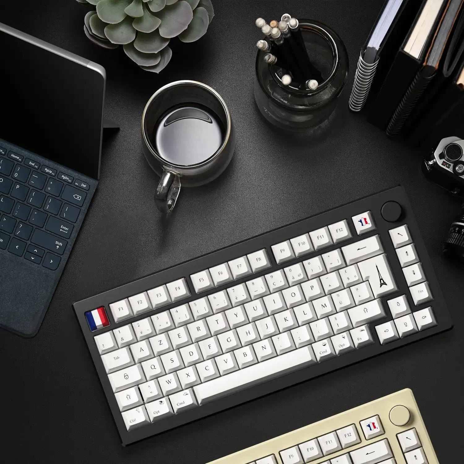 Set di copritastiere Paris Elegance ISO-FR PBT - Profilo ciliegia a 110 tasti