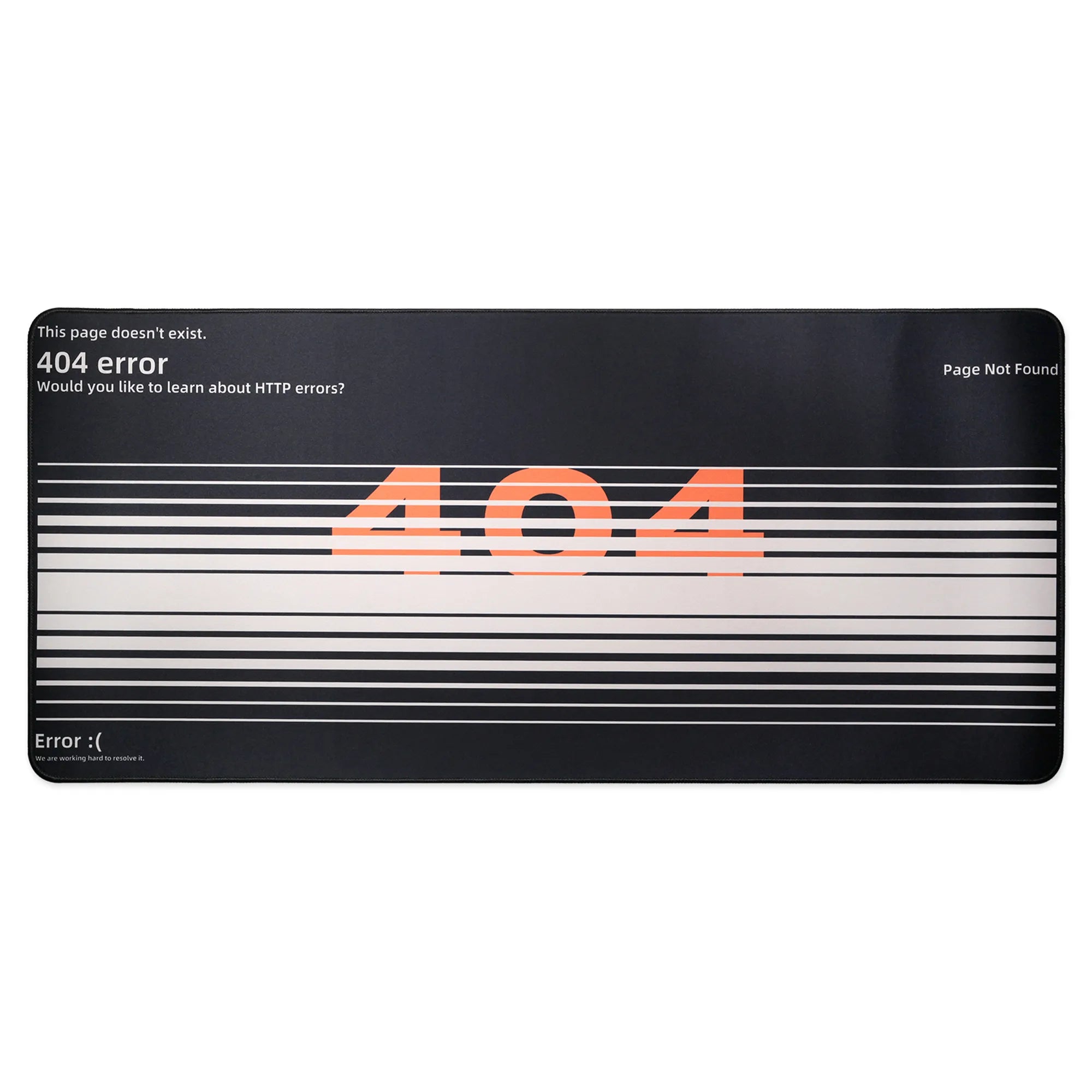 NotFound404 Deskmat - Hochwertiges Soft-Touch-Mauspad mit abgesteppten Rändern