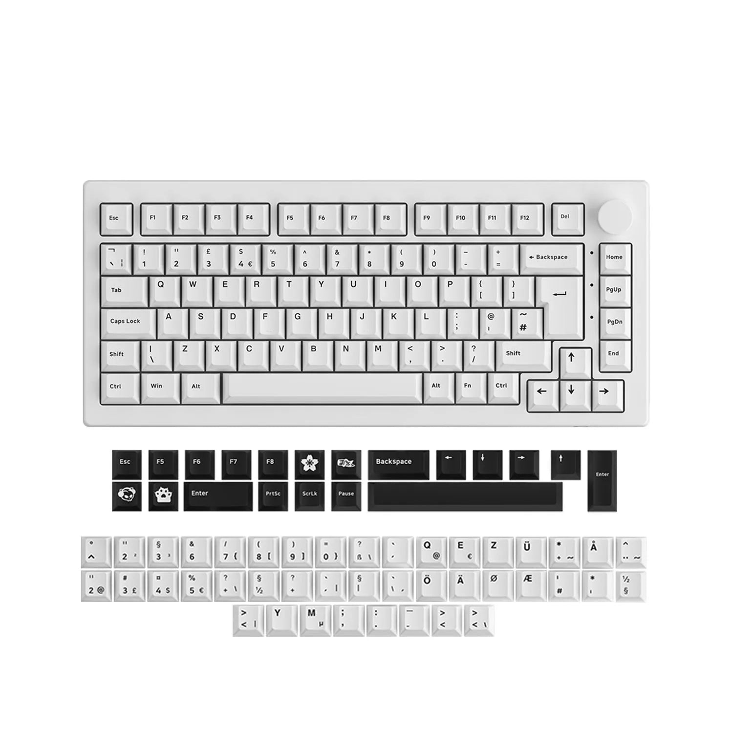 Akko 5075B Plus White Horizon 75% Mechanical Multi-Mode Keyboard - German ISO-DE Layout