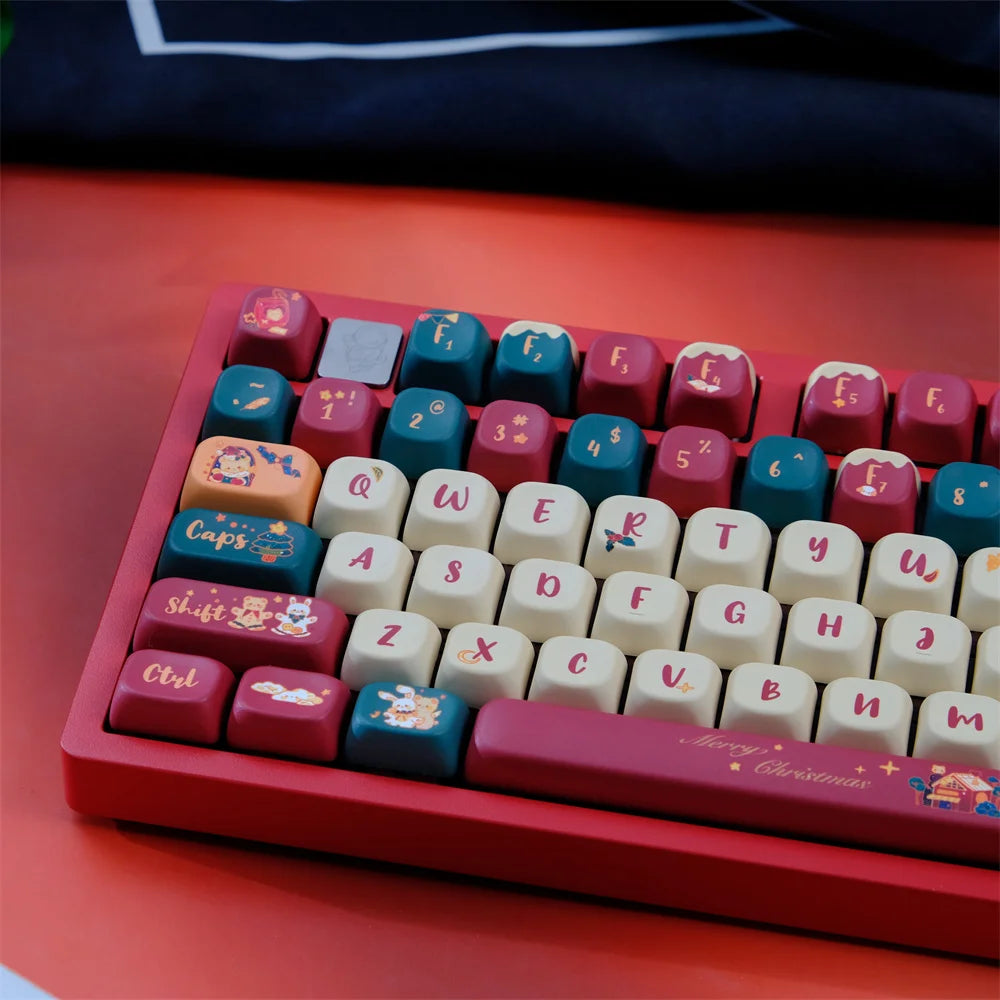 Christmas Cottage 129-Tasten PBT Keycap Set - MOA Profil