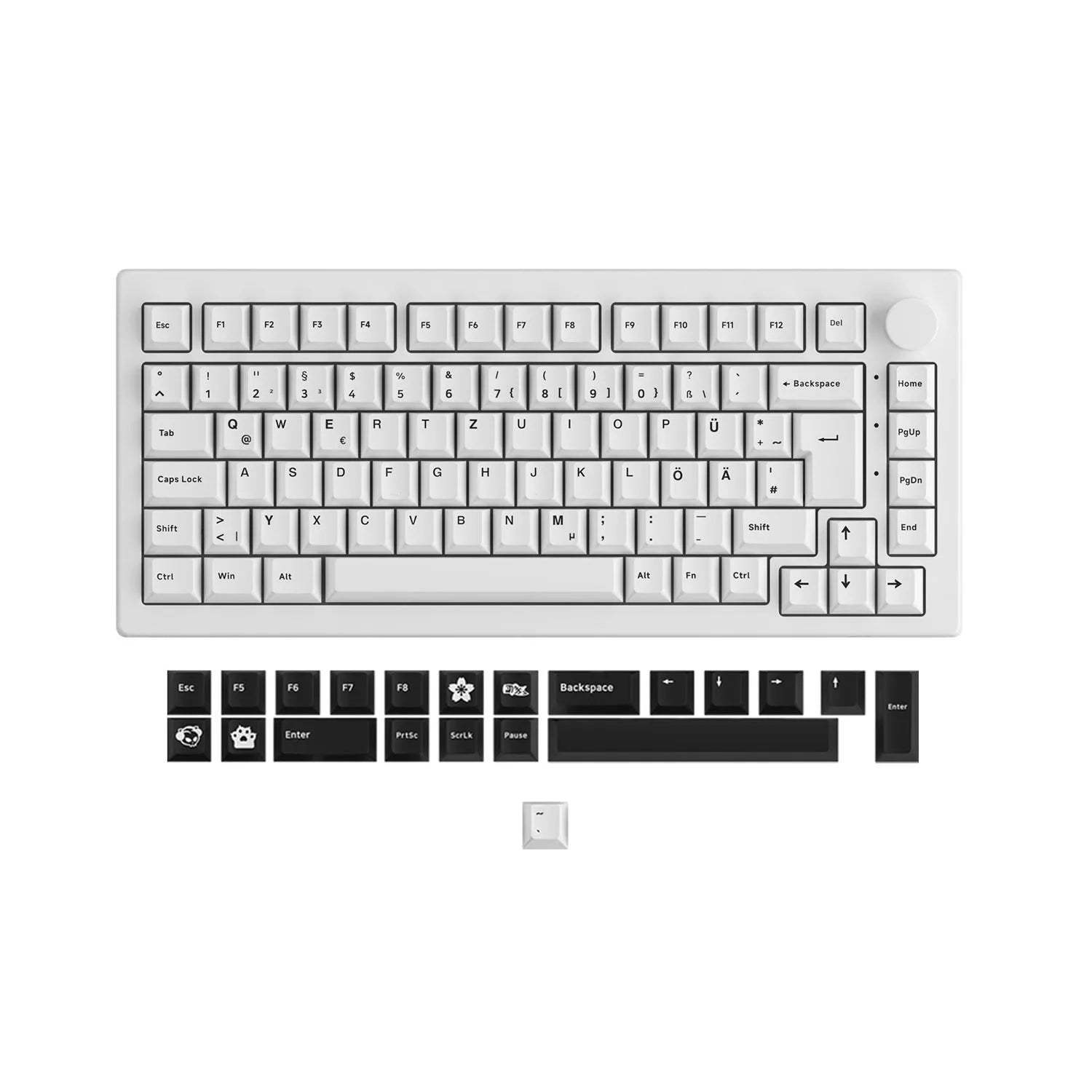 Akko 5075B Plus White Horizon 75% Mechanical Multi-Mode Keyboard - German ISO-DE Layout