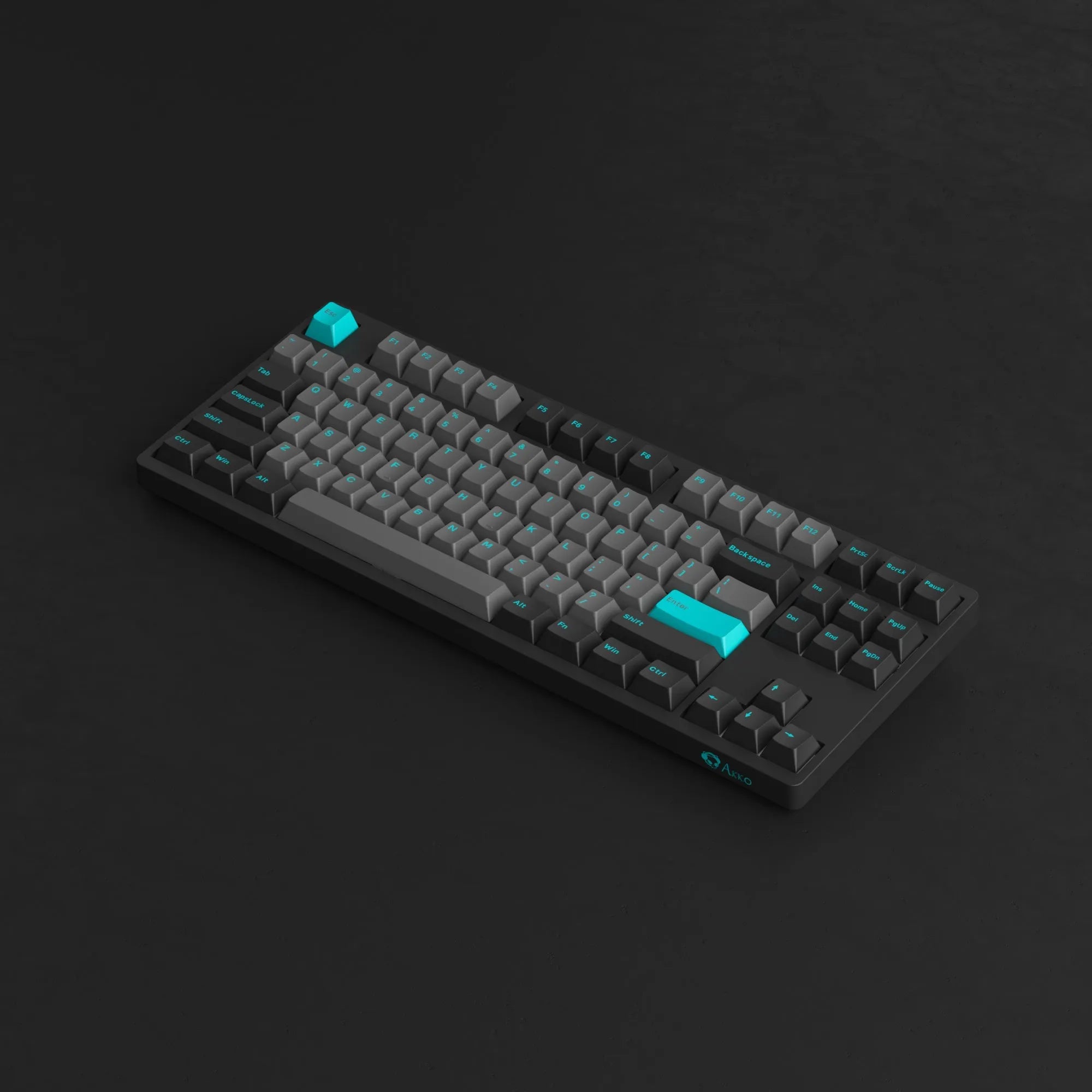 Akko 3087 Plus Black & Cyan TKL Mechanische Tastatur - Cherry Profile PBT Tastenkappen