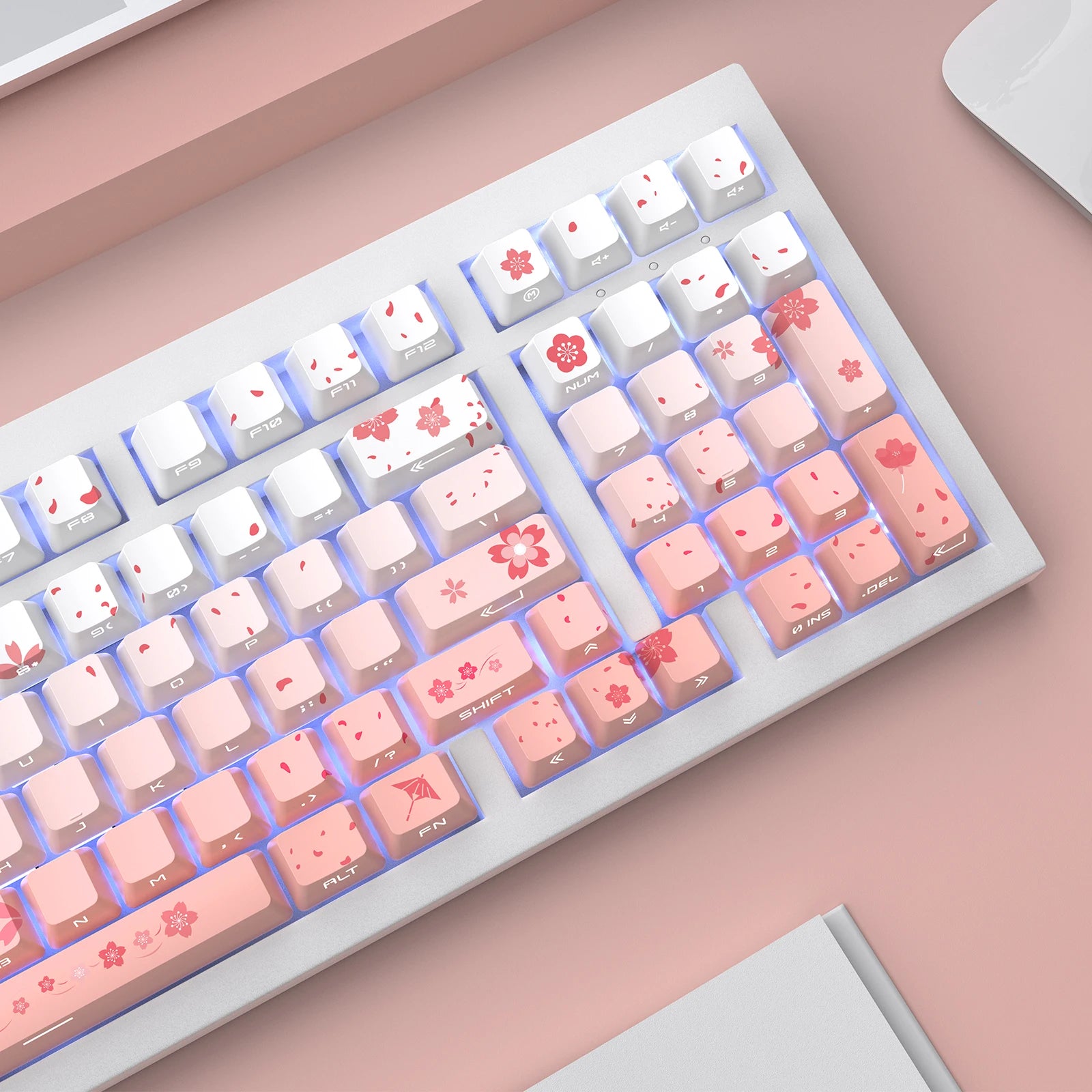 Cherry Blossom Bliss Double Shot 134-Key Custom PBT Keycap Set