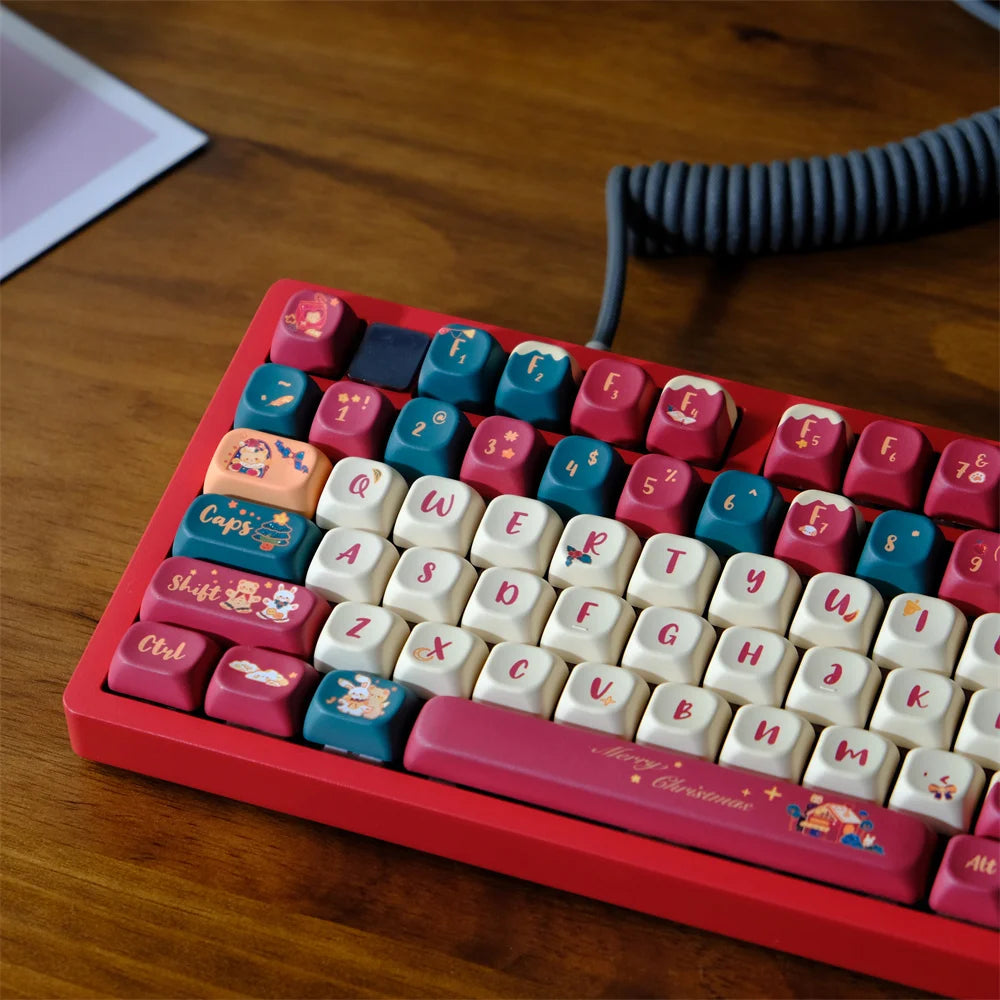 Christmas Cottage 129-Tasten PBT Keycap Set - MOA Profil