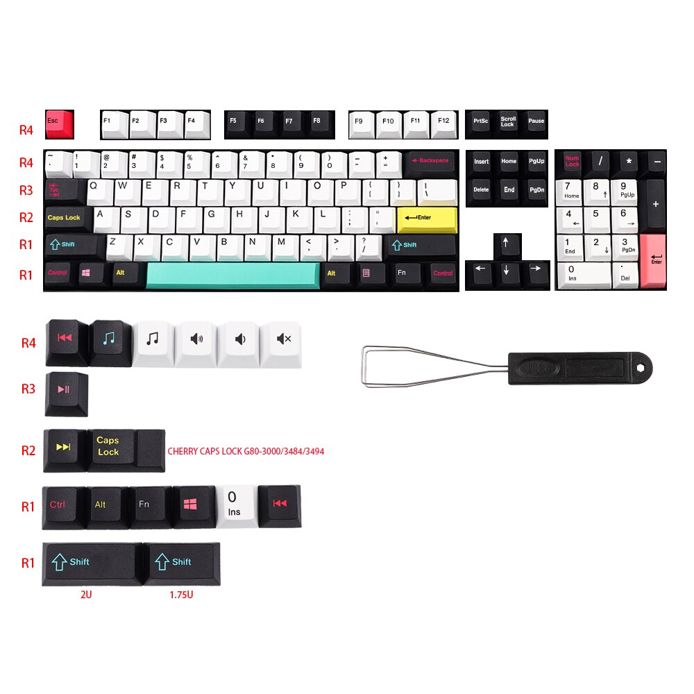 121 Keys PBT Cherry Profile Keycap Set - Pop Colour