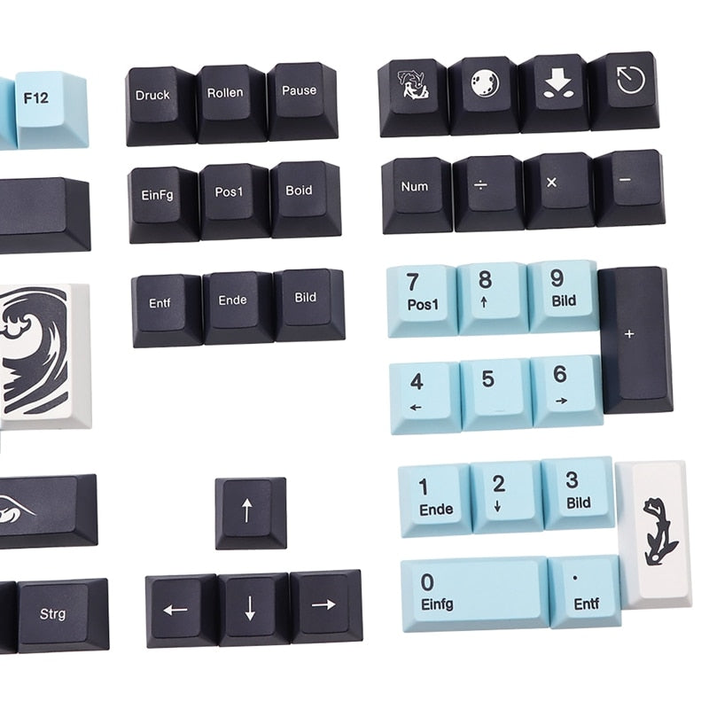 135 Key ISO-DE PBT Cherry Profile Keycap Set - Stürmisches Meer