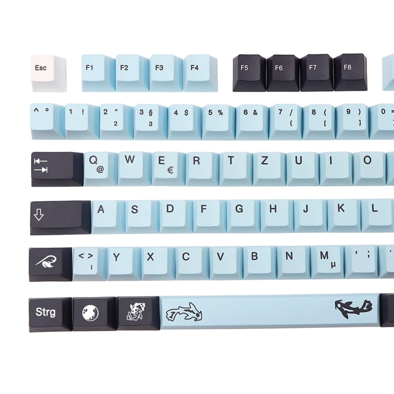 135 Key ISO-DE PBT Cherry Profile Keycap Set - Stürmisches Meer