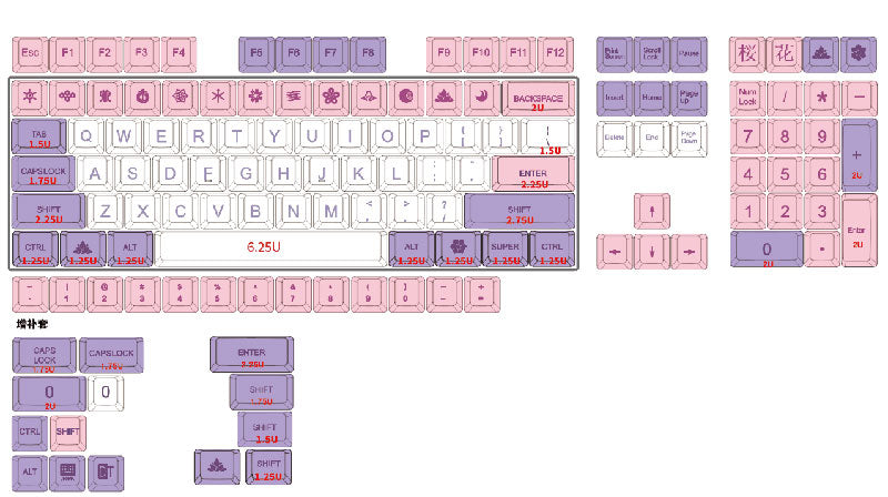 134 Key PBT XDA Profile Keycap Set - Ameythst