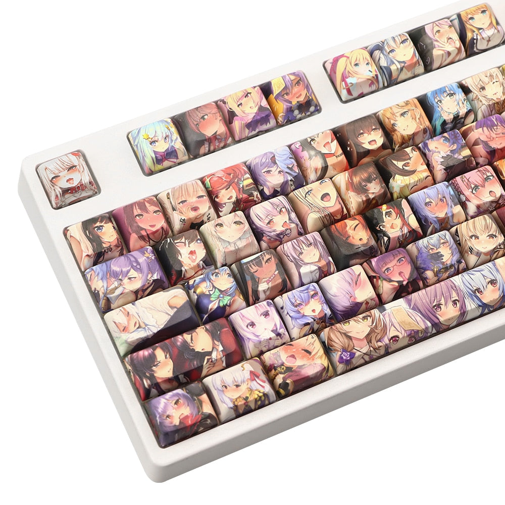 128 Key PBT XDA Profile Keycap Set - Waifu