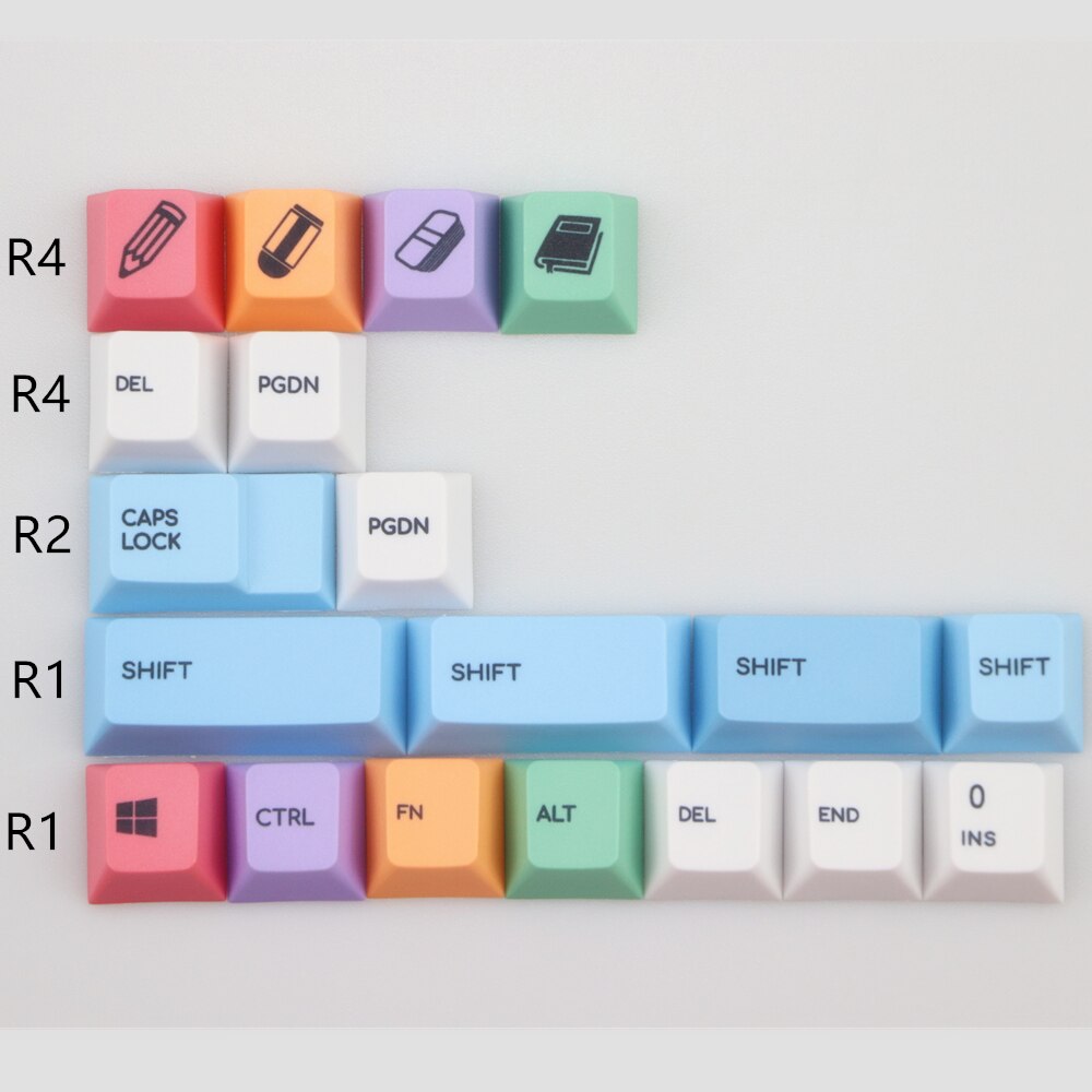 123 key PBT Cherry Profile Keycap Set - Paint Palette