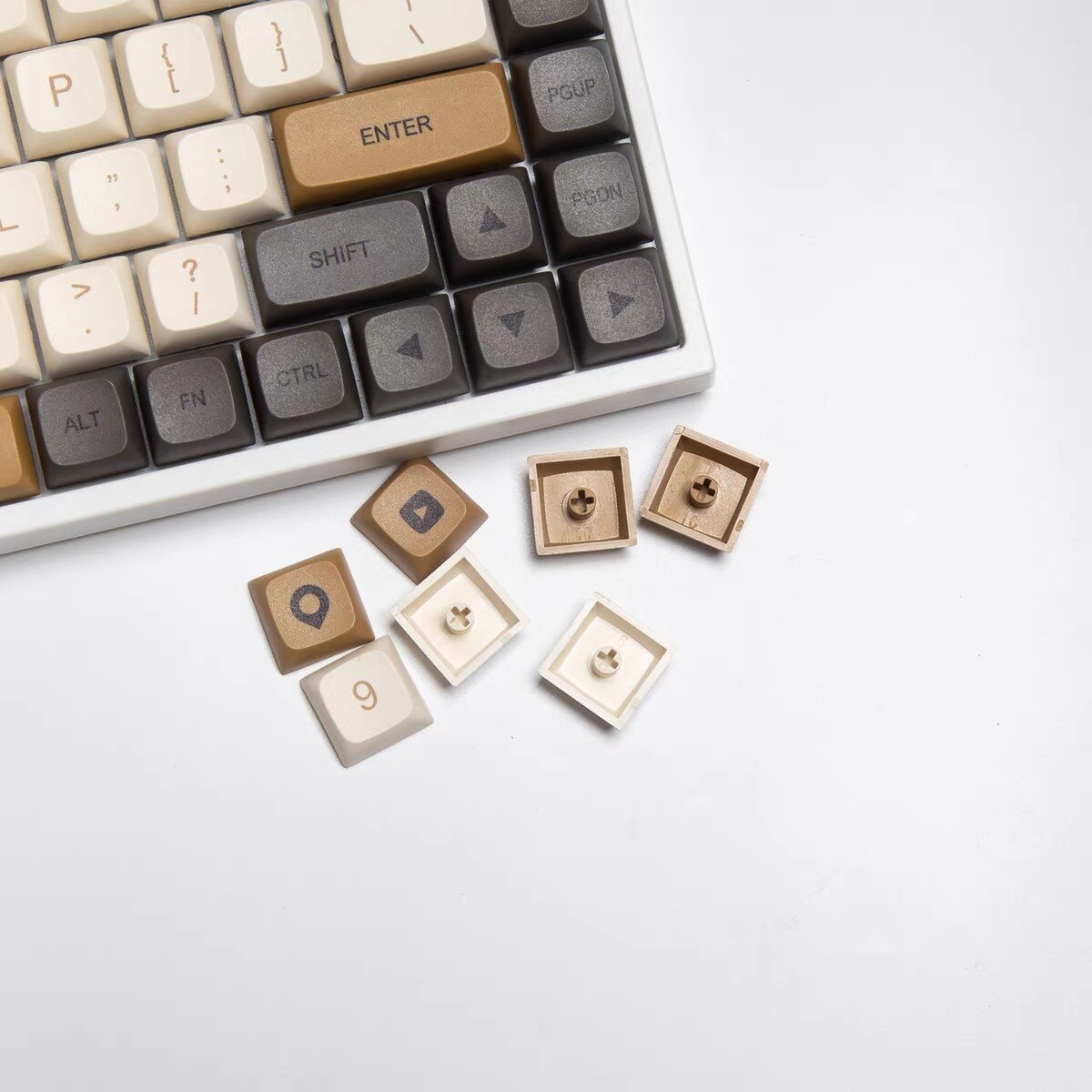 125 Key PBT XDA Profile Keycap Set - Moccacino