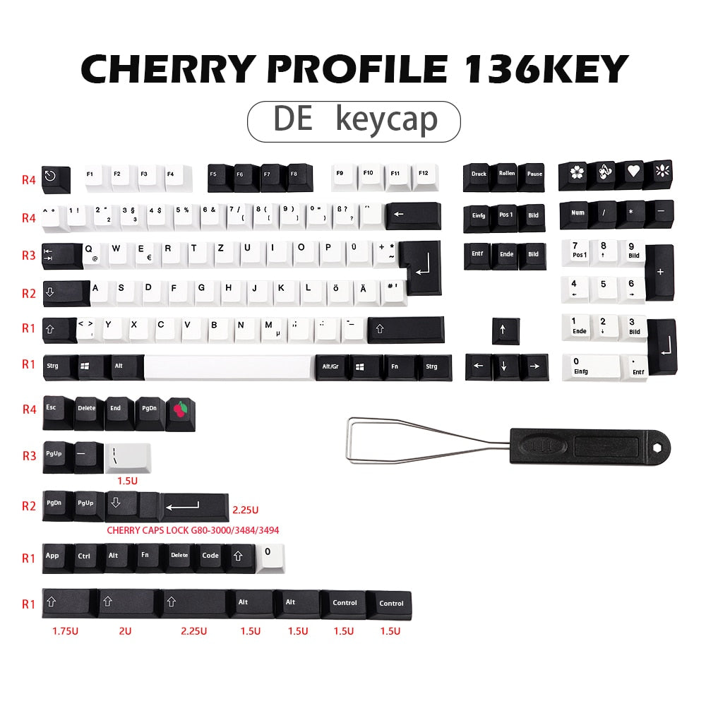 Monochrome Masterstroke 136 Key ISO-DE/FR/ES Cherry Profile Keycap Set