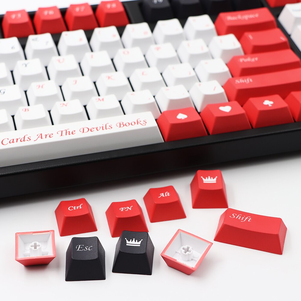 128 Key PBT Cherry Profile Keycap Set - Texas Holdem