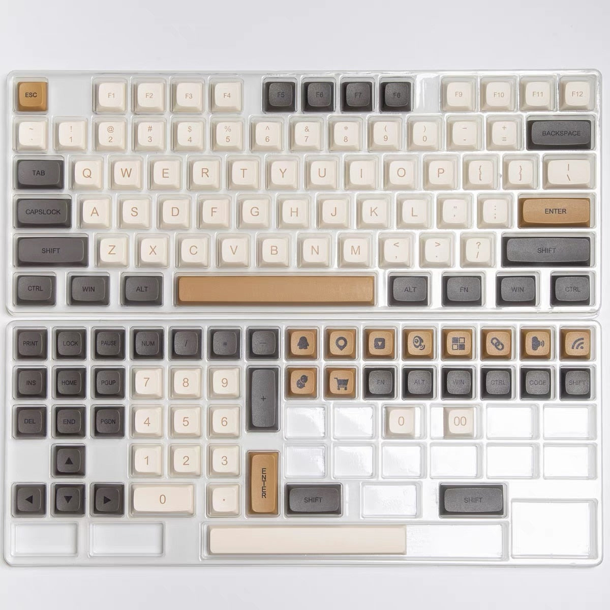 125 Key PBT XDA Profile Keycap Set - Moccacino