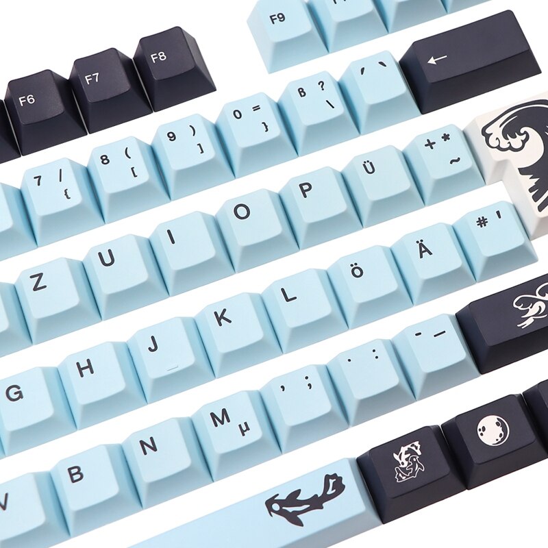 135 Key ISO-DE PBT Cherry Profile Keycap Set - Stürmisches Meer