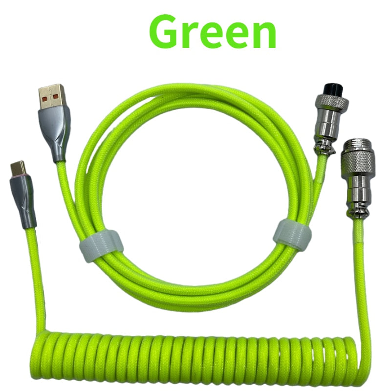 1.8m Coiled Keyboard Cable Type-C USB