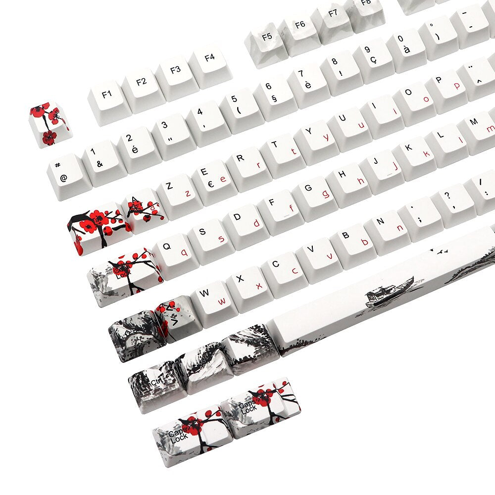 111 Key ISO-FR PBT OEM Profile Keycap Set - Lac Tranquille