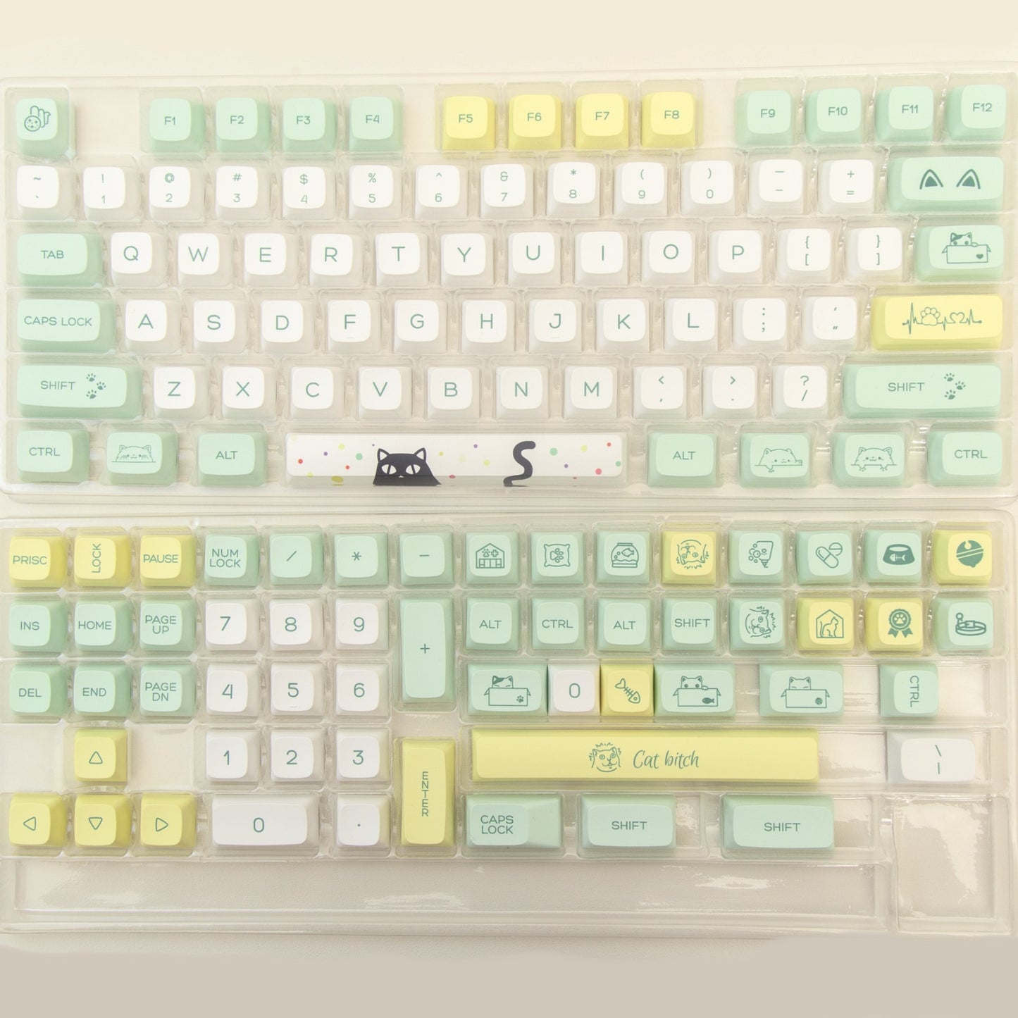 131 Key PBT XDA Profile Keycap Set - Cat Lover