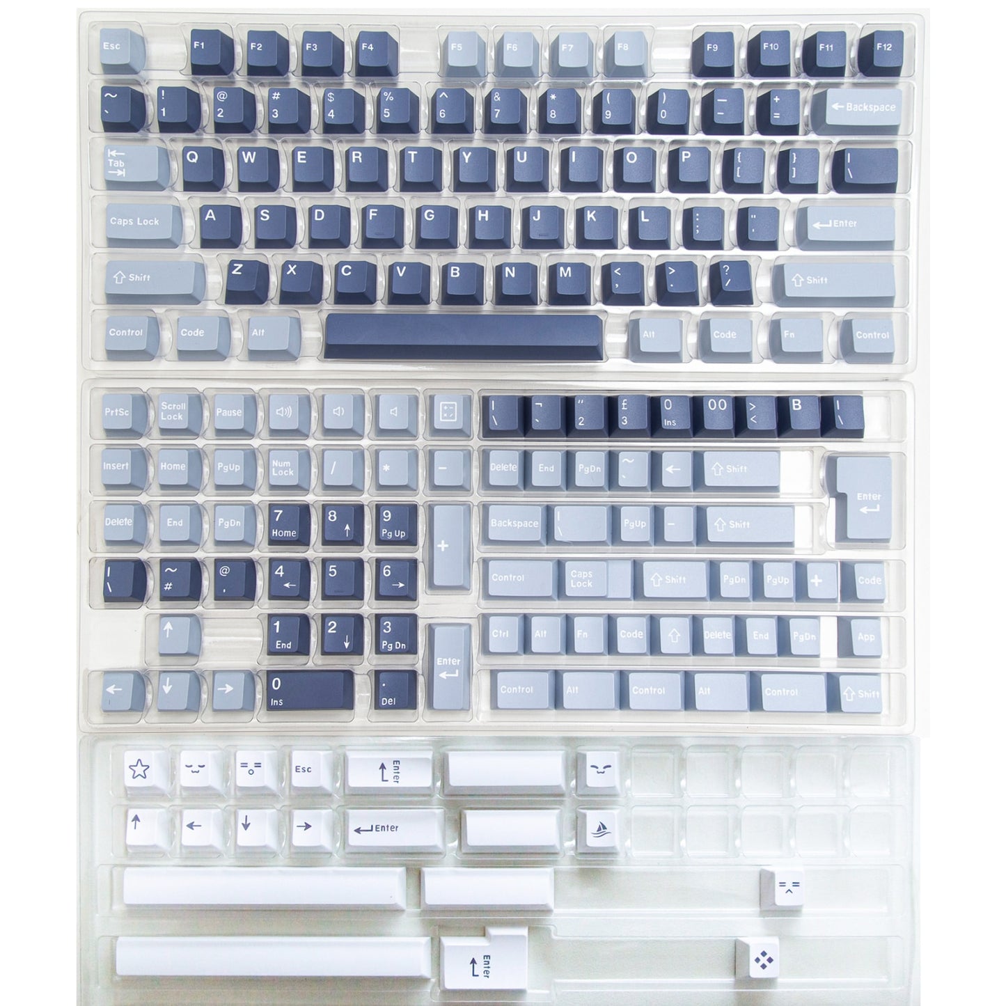 173 Key Doubleshot PBT Cherry Profile Keycap Set - Blue Horizons