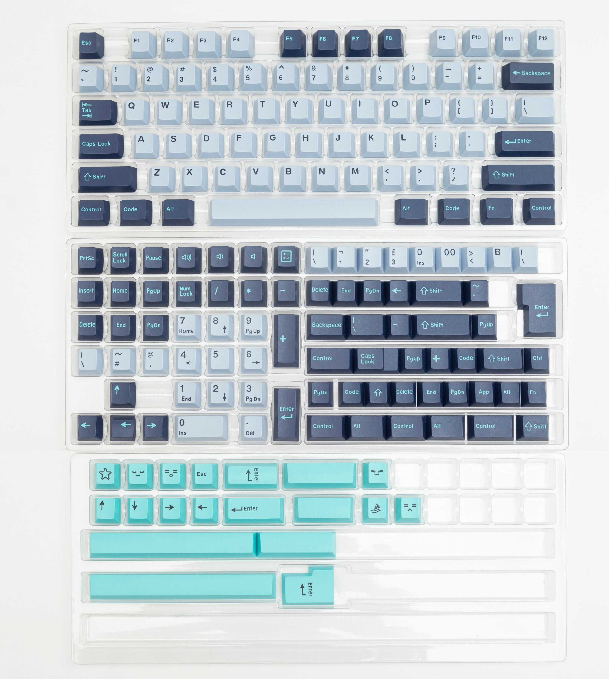 173 Key Doubleshot PBT Cherry Profile Keycap Set - Blue Oasis