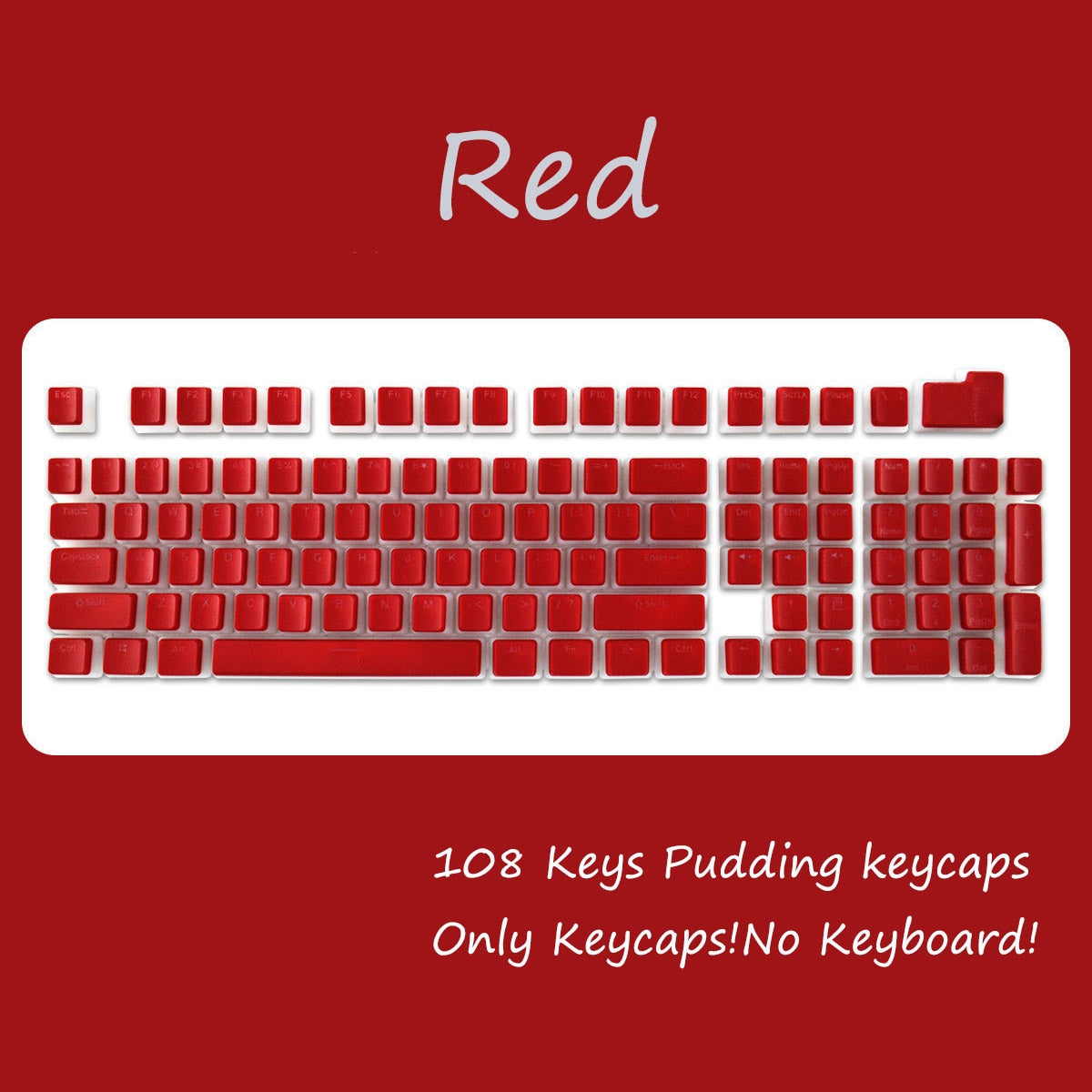 108 Key Doubleshot PBT OEM Profile Pudding Keycaps - Choose from many different colours!