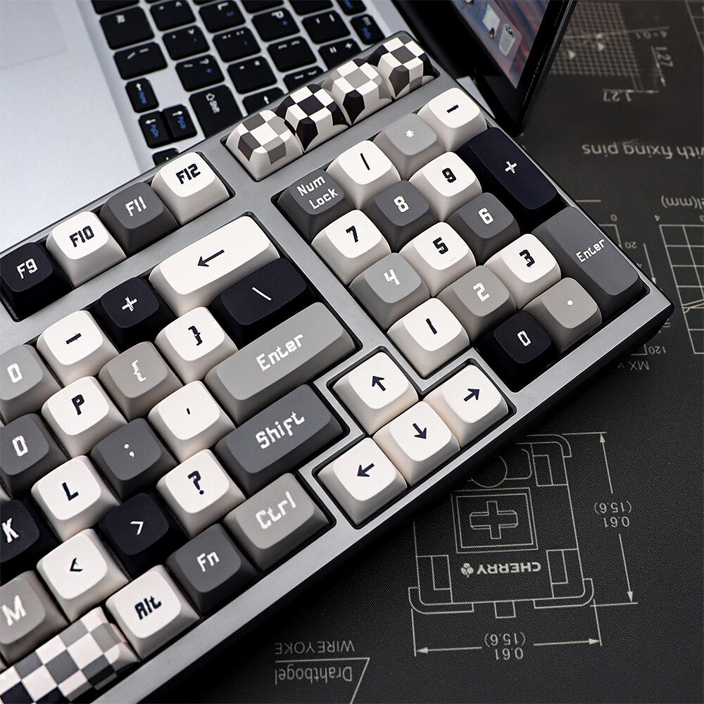 125 Key PBT XDA Profile Checkered Keycap Set