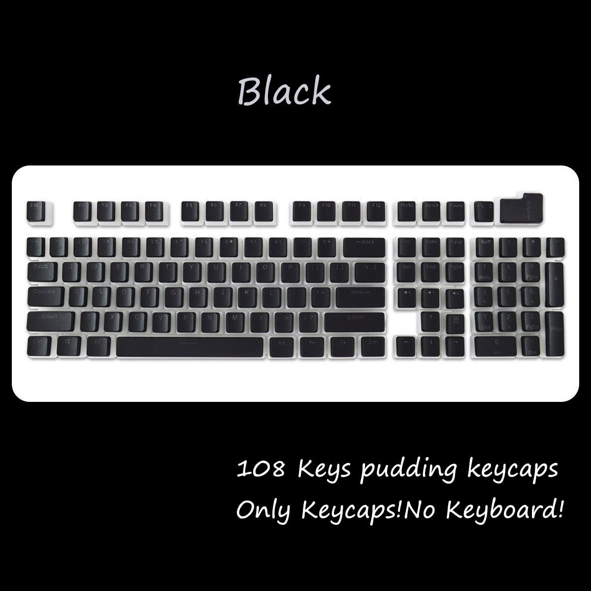 108 Key Doubleshot PBT OEM Profile Pudding Keycaps - Choose from many different colours!