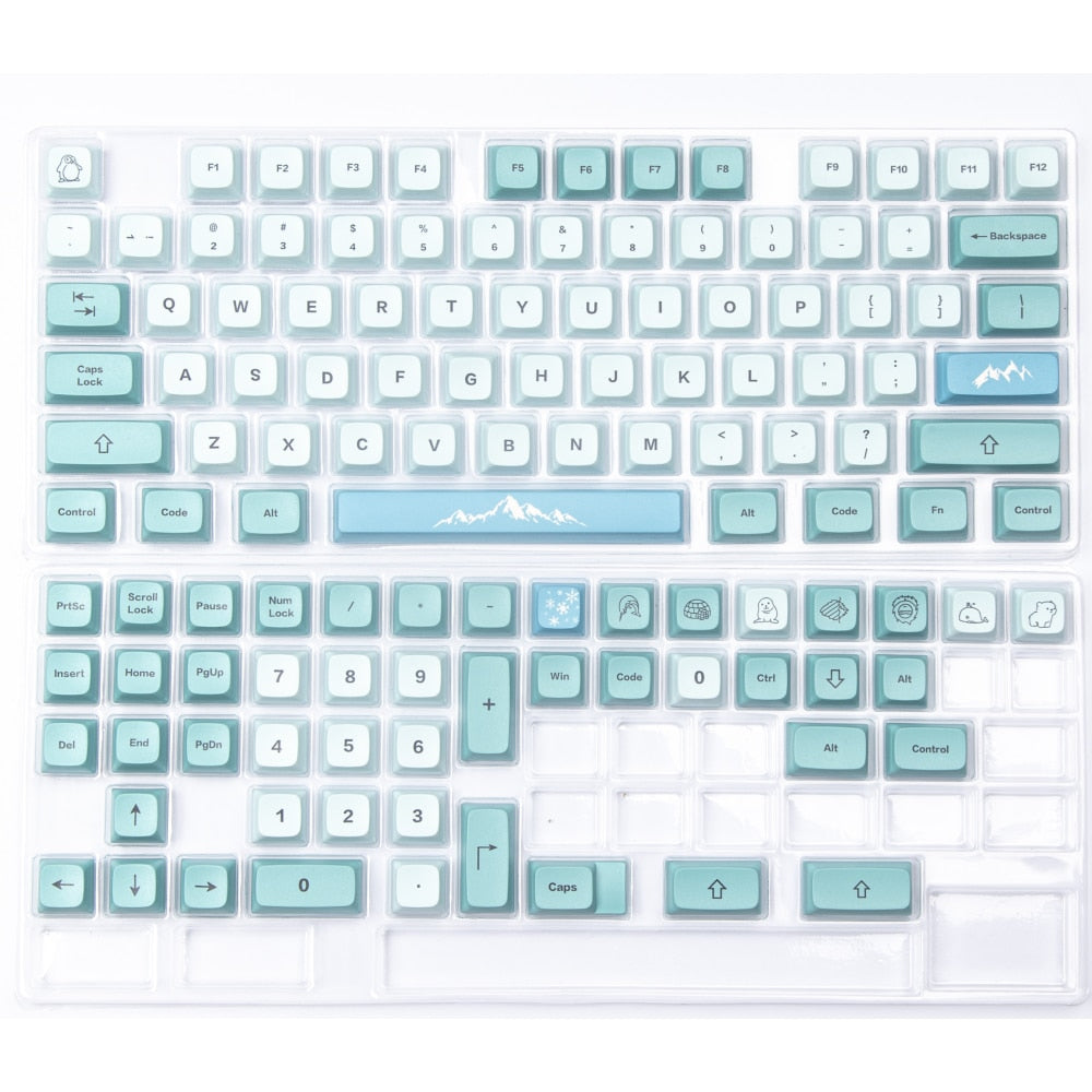 123 Keys PBT XDA Profile Keycap Set - Snowy Mountain