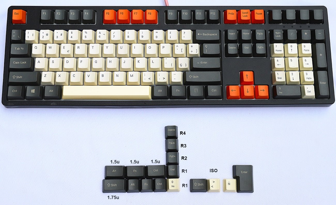 77/87/124 Key ISO-ES PBT OEM Profile Keycap Set