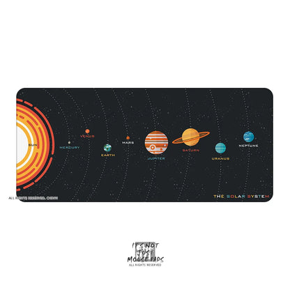 CelestialKeys Galaxy Deskmat - Stellar Solar System-Themed Mousepad with Stitched Edges