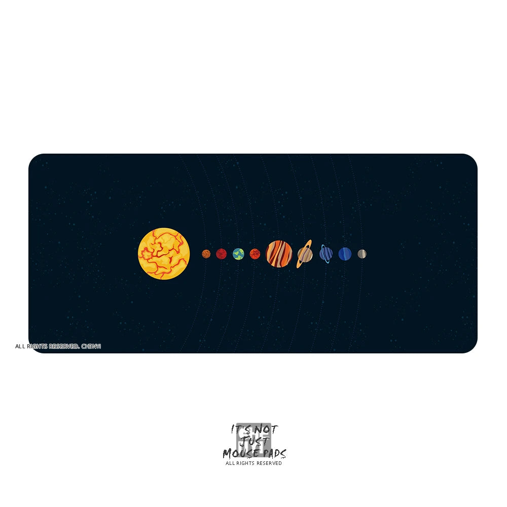 CelestialKeys Galaxy Deskmat - Stellar Solar System-Themed Mousepad with Stitched Edges