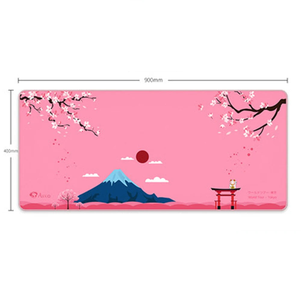 Akko World Tour Tokyo XXL Desk Mat - Non-Slip, Cherry Blossom Theme