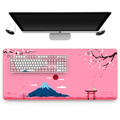 Akko World Tour Tokyo XXL Desk Mat - Non-Slip, Cherry Blossom Theme