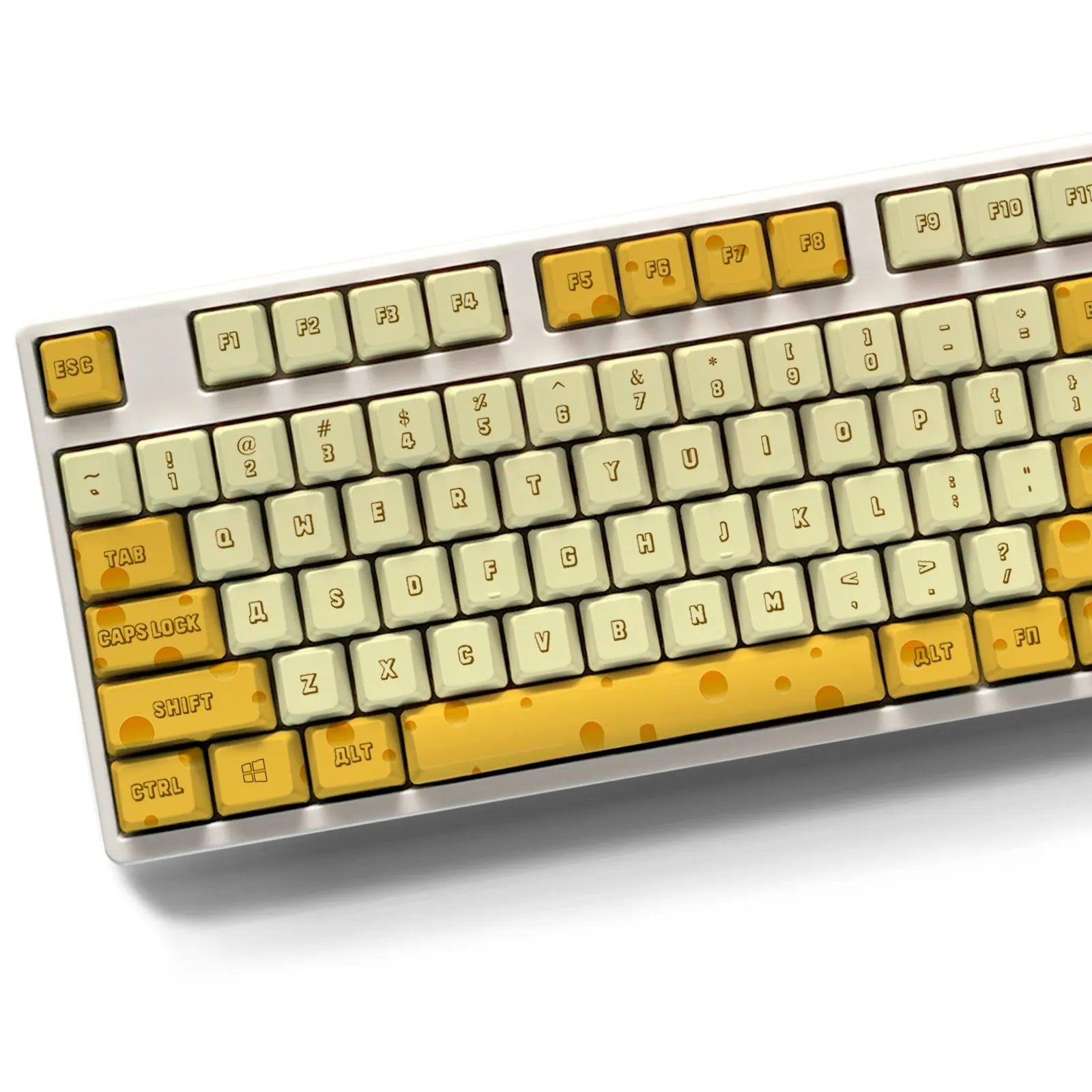 PBT-Tastenkappen-Set mit Käsemotiv - 108 Keys, OEM-Profil für mechanische Tastaturen