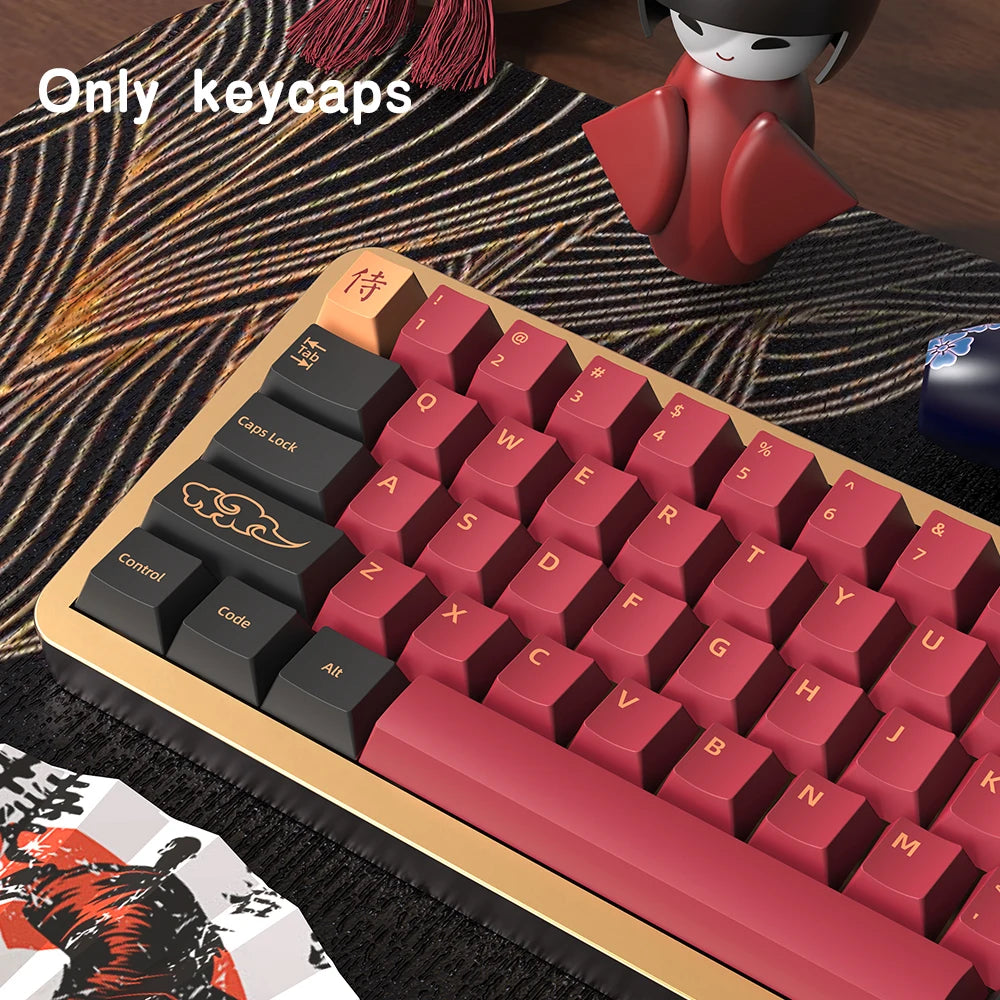 Samurai PBT Keycap Set – Blue/Red, Cherry Profile