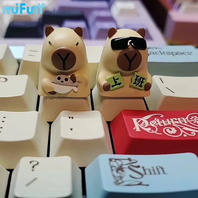 MiFuny Capybara Artisan Keycap – Cute Resin Animal Keycap for Mechanical Keyboards