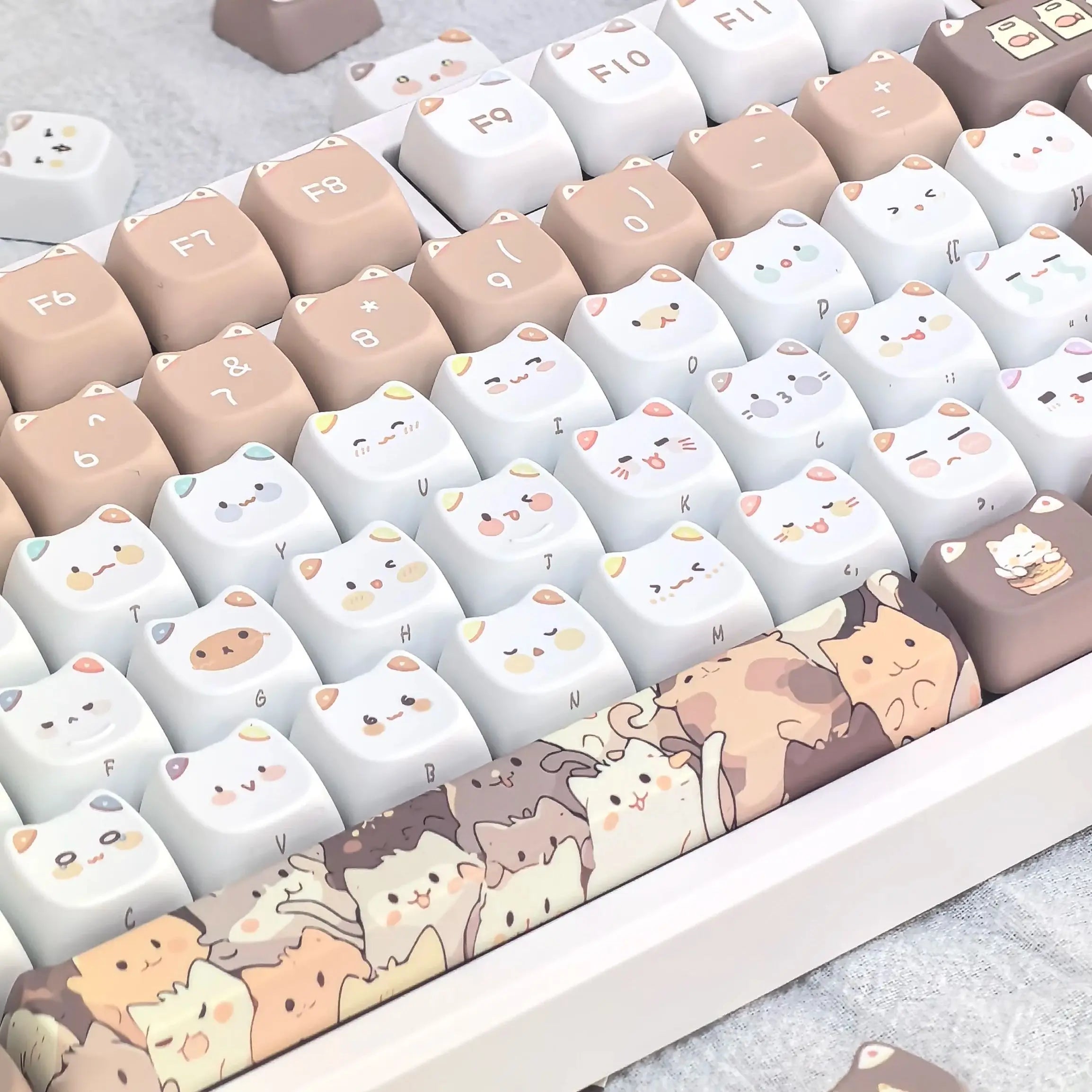 MeowMix 108-Key MAO Profile Cat Keycap Set - PBT Dye-Sub