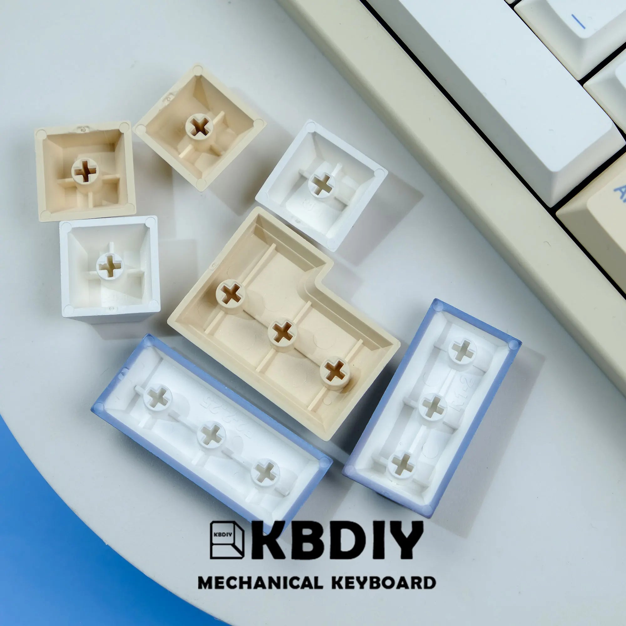 SoyKey 135-Key GMK Soymilk Keycap Set - PBT Cherry & KOA Profile