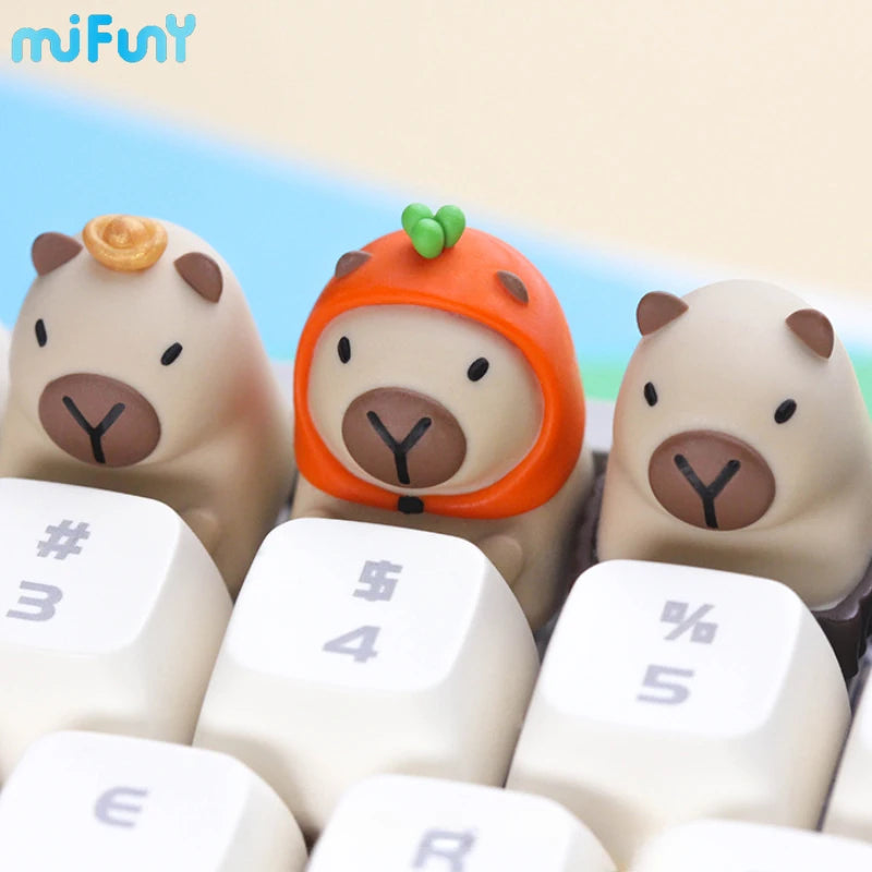 MiFuny Capybara Artisan Keycap – Cute Resin Animal Keycap for Mechanical Keyboards