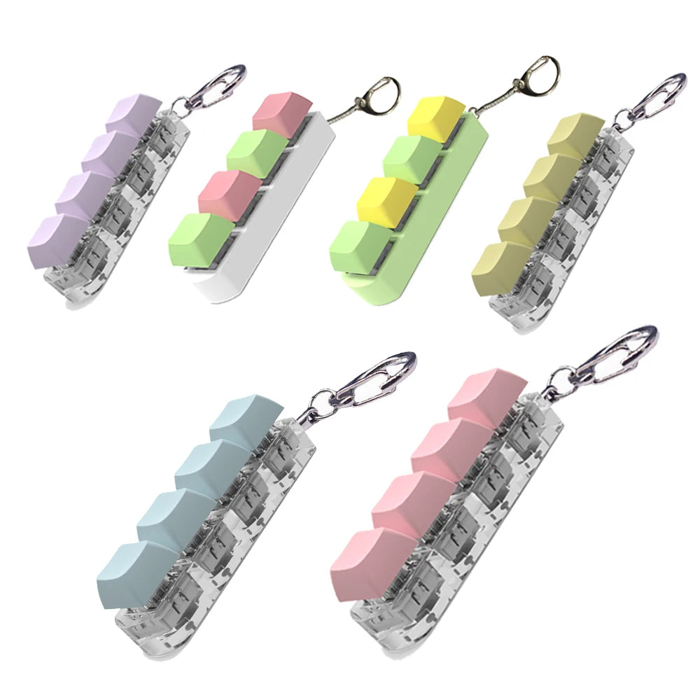 KeyFidget 4-Key Stress Relief Keychain - Portable Fidget Keyboard Toy