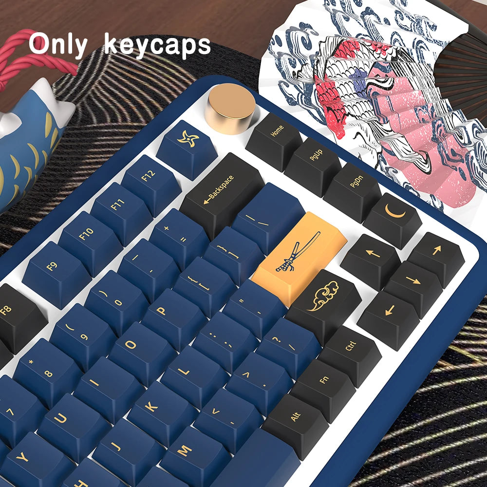 Samurai PBT Keycap Set – Blue/Red, Cherry Profile